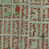 Second close-up of the map of Sabin, Oregon print showing more streets and buildings