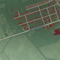 Second close-up of the map of Sabina, Ohio print showing more streets and buildings