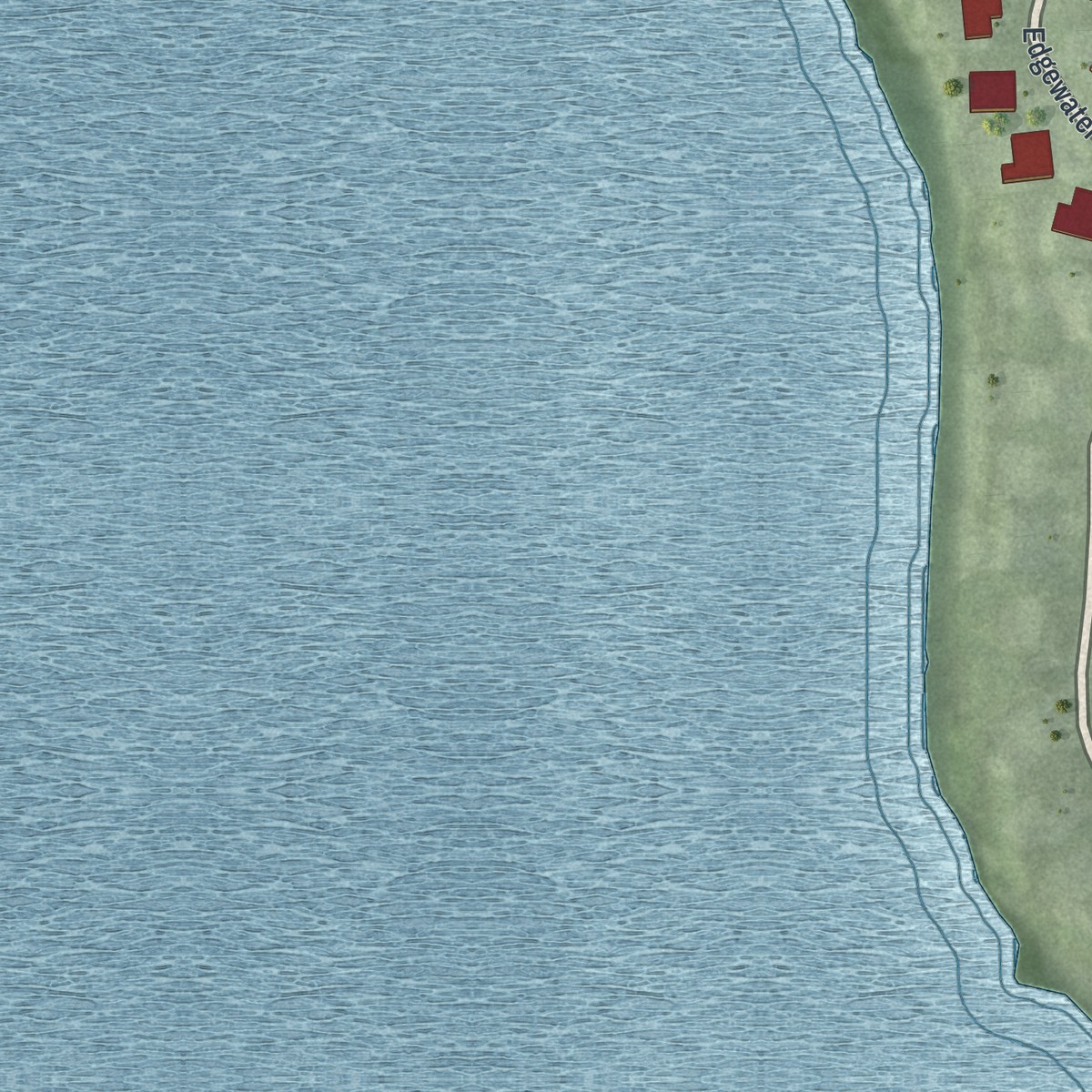 Second close-up of the map of Saddle Rock, New York print showing more streets and buildings