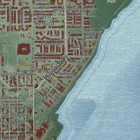 Second close-up of the map of Safety Harbor, Florida print showing more streets and buildings
