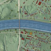 Second close-up of the map of Sagamore, Massachusetts print showing more streets and buildings