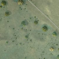 Second close-up of the map of Sage Creek Colony, Montana print showing more streets and buildings