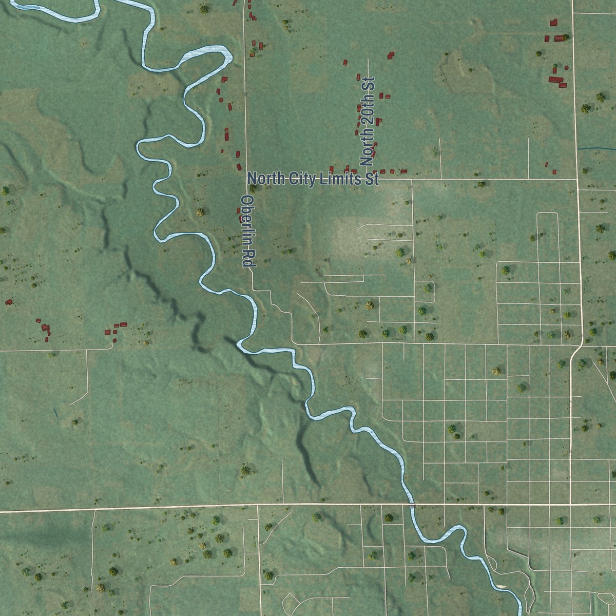 Second close-up of the map of Sage, Michigan print showing more streets and buildings