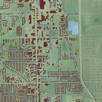 Second close-up of the map of Saginaw, Saginaw County, Michigan print showing more streets and buildings