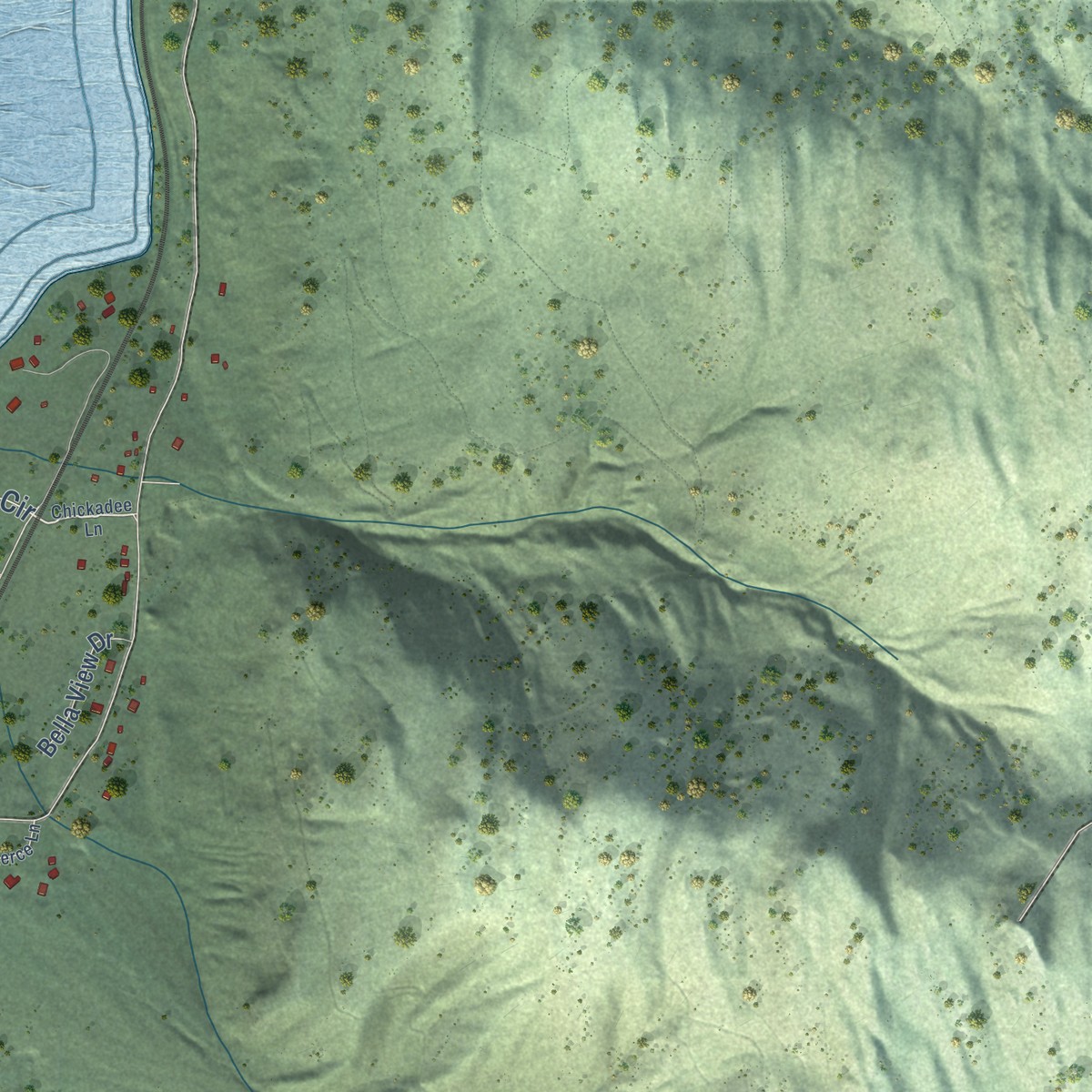 Second close-up of the map of Sagle, Idaho print showing more streets and buildings