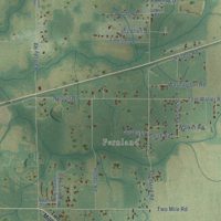 Second close-up of the map of Saint Elmo, Alabama print showing more streets and buildings
