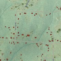 Second close-up of the map of Salado, Arkansas print showing more streets and buildings
