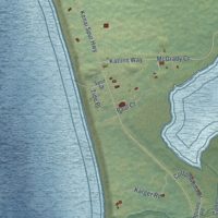 Second close-up of the map of Salamatof, Alaska print showing more streets and buildings