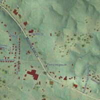 Second close-up of the map of Salem, Arkansas print showing more streets and buildings