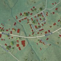 Second close-up of the map of Salem, Kentucky print showing more streets and buildings