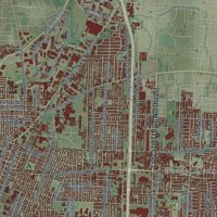 Second close-up of the map of Salem, Oregon print showing more streets and buildings