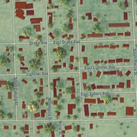 Second close-up of the map of Salem, South Dakota print showing more streets and buildings