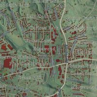 Second close-up of the map of Salem, Virginia print showing more streets and buildings