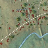Second close-up of the map of Salisbury Center, New York print showing more streets and buildings
