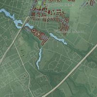 Second close-up of the map of Salisbury, Maryland print showing more streets and buildings