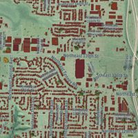 Second close-up of the map of Salmon Creek, Washington print showing more streets and buildings