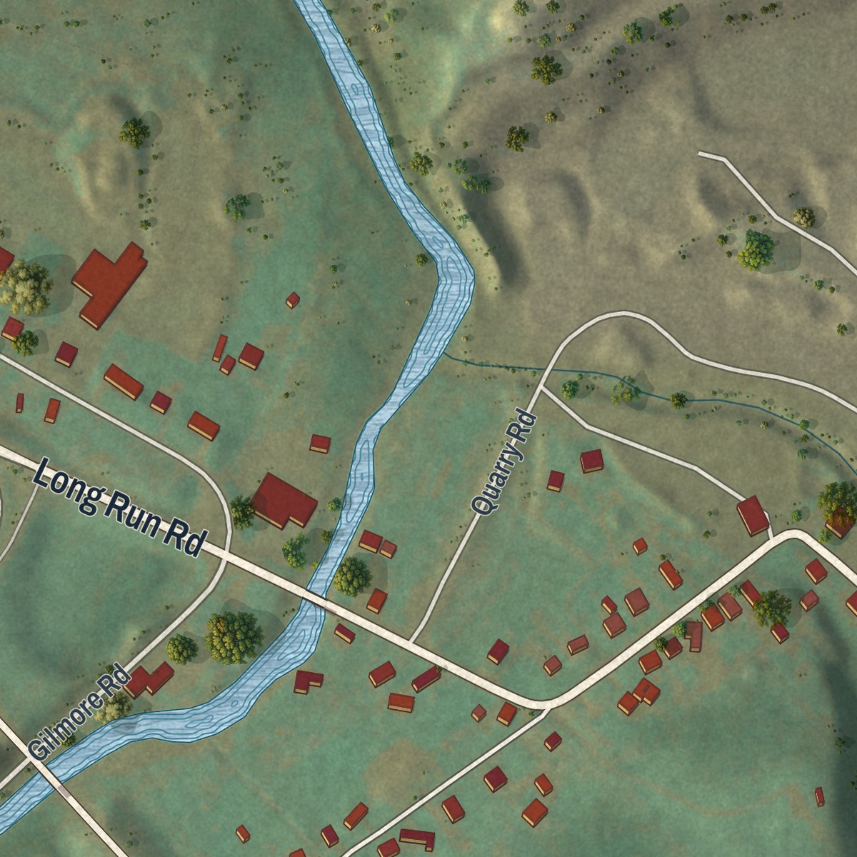 Second close-up of the map of Salona, Pennsylvania print showing more streets and buildings