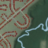 Second close-up of the map of Salt Creek Commons, Indiana print showing more streets and buildings