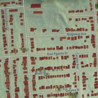 Second close-up of the map of Salt Springs, New York print showing more streets and buildings