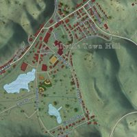 Second close-up of the map of Saltville, Virginia print showing more streets and buildings