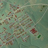 Second close-up of the map of Saluda, South Carolina print showing more streets and buildings