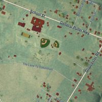 Second close-up of the map of Saluda, Virginia print showing more streets and buildings