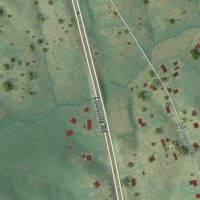 Second close-up of the map of Salvisa, Kentucky print showing more streets and buildings