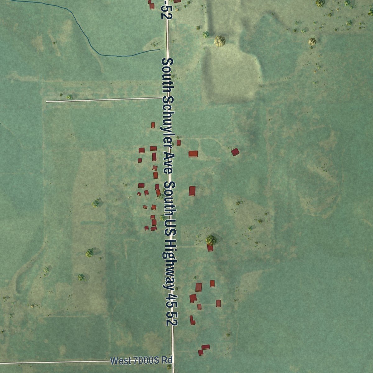 Second close-up of the map of Sammons Point, Illinois print showing more streets and buildings