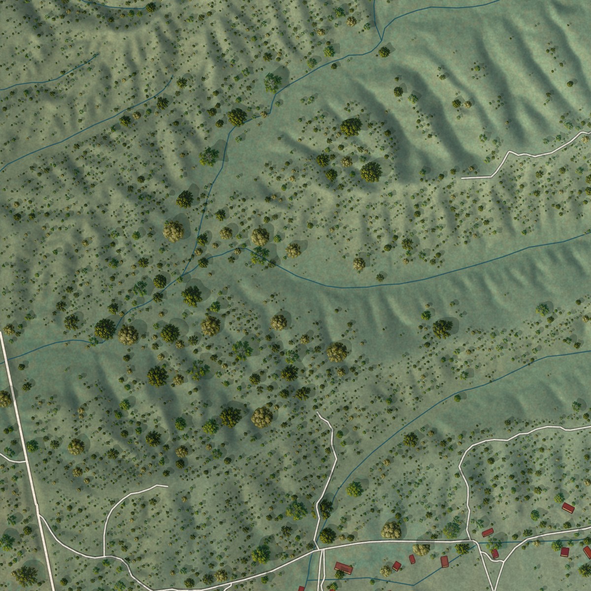 Second close-up of the map of San Cristobal, New Mexico print showing more streets and buildings