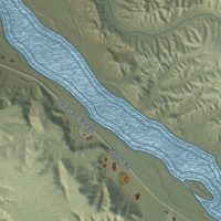 Second close-up of the map of San Felipe Pueblo, New Mexico print showing more streets and buildings