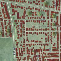 Second close-up of the map of San Isidro, Puerto Rico print showing more streets and buildings