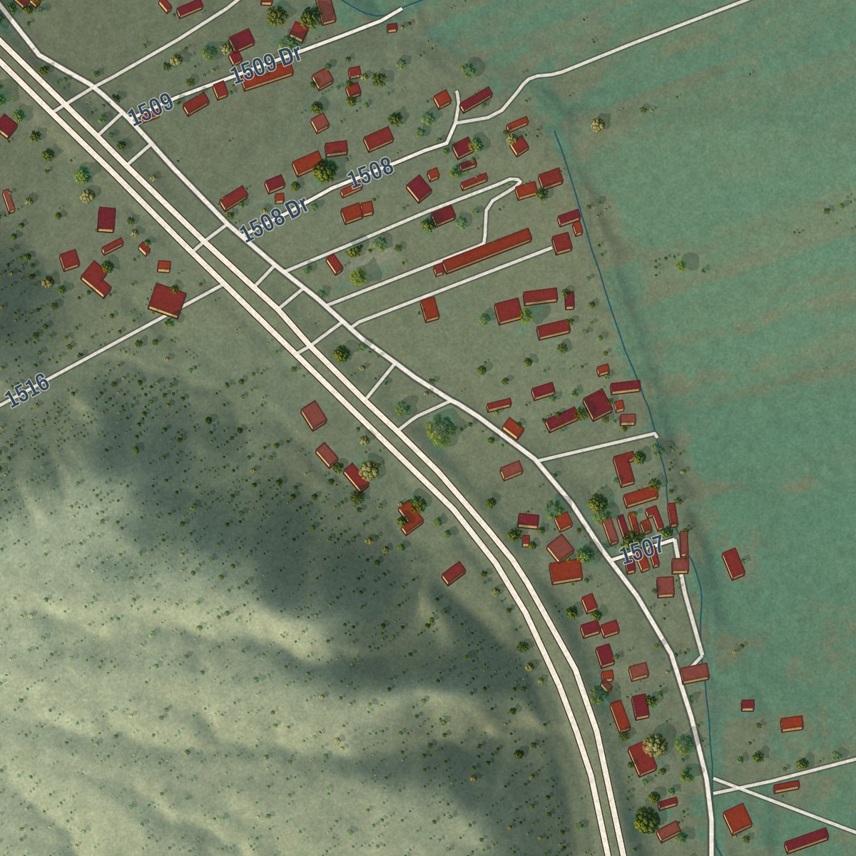 Second close-up of the map of San Jose, Rio Arriba County, New Mexico print showing more streets and buildings