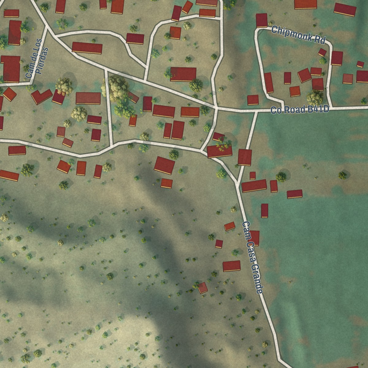Second close-up of the map of San Jose, San Miguel County, New Mexico print showing more streets and buildings