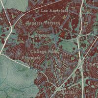 Second close-up of the map of San Juan, Puerto Rico print showing more streets and buildings