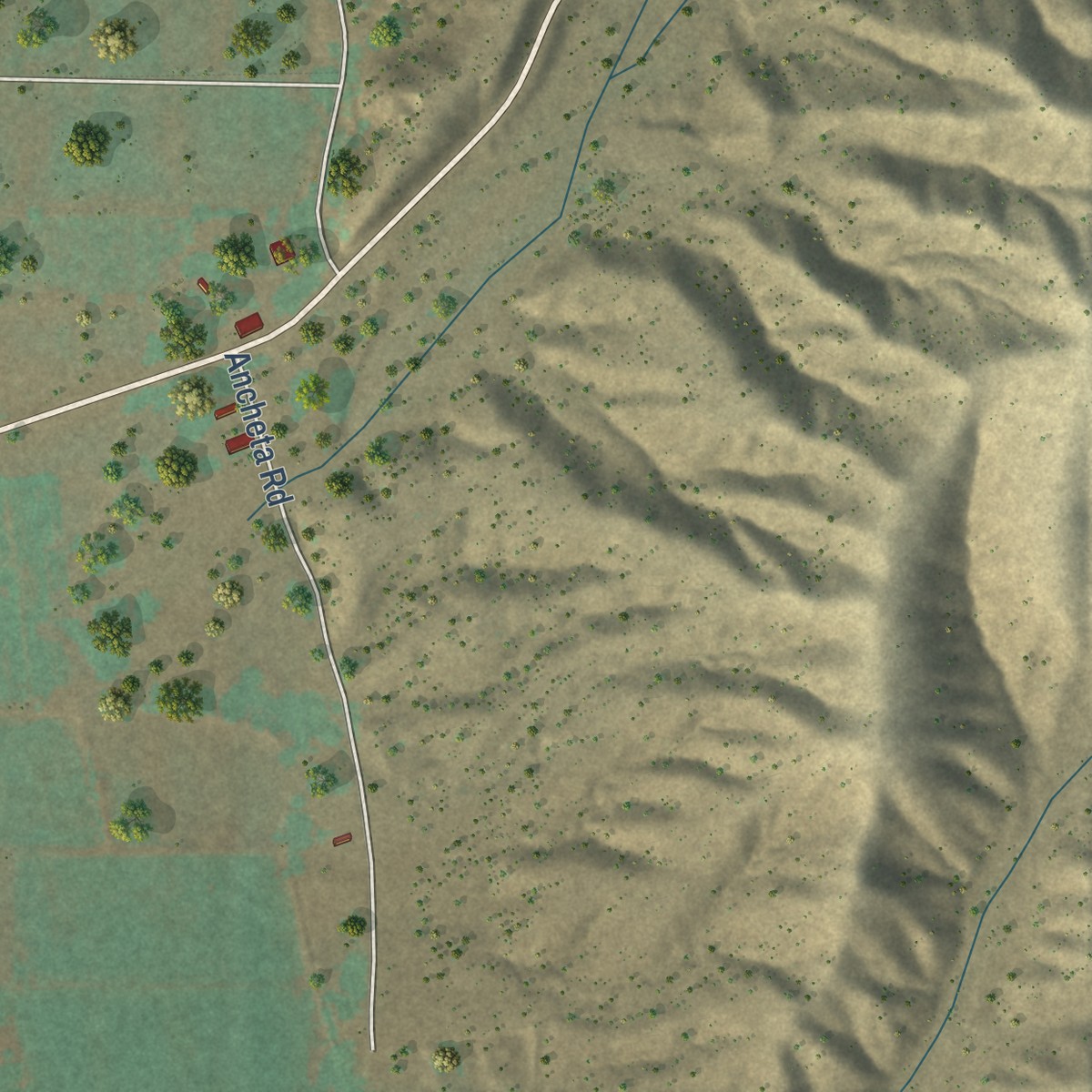 Second close-up of the map of San Lorenzo, New Mexico print showing more streets and buildings
