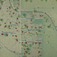 Second close-up of the map of San Miguel, New Mexico print showing more streets and buildings