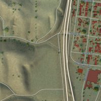 Second close-up of the map of San Miguel, San Luis Obispo County, California print showing more streets and buildings