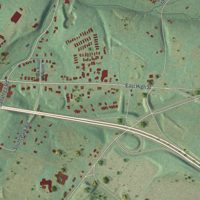 Second close-up of the map of Sanatoga, Pennsylvania print showing more streets and buildings
