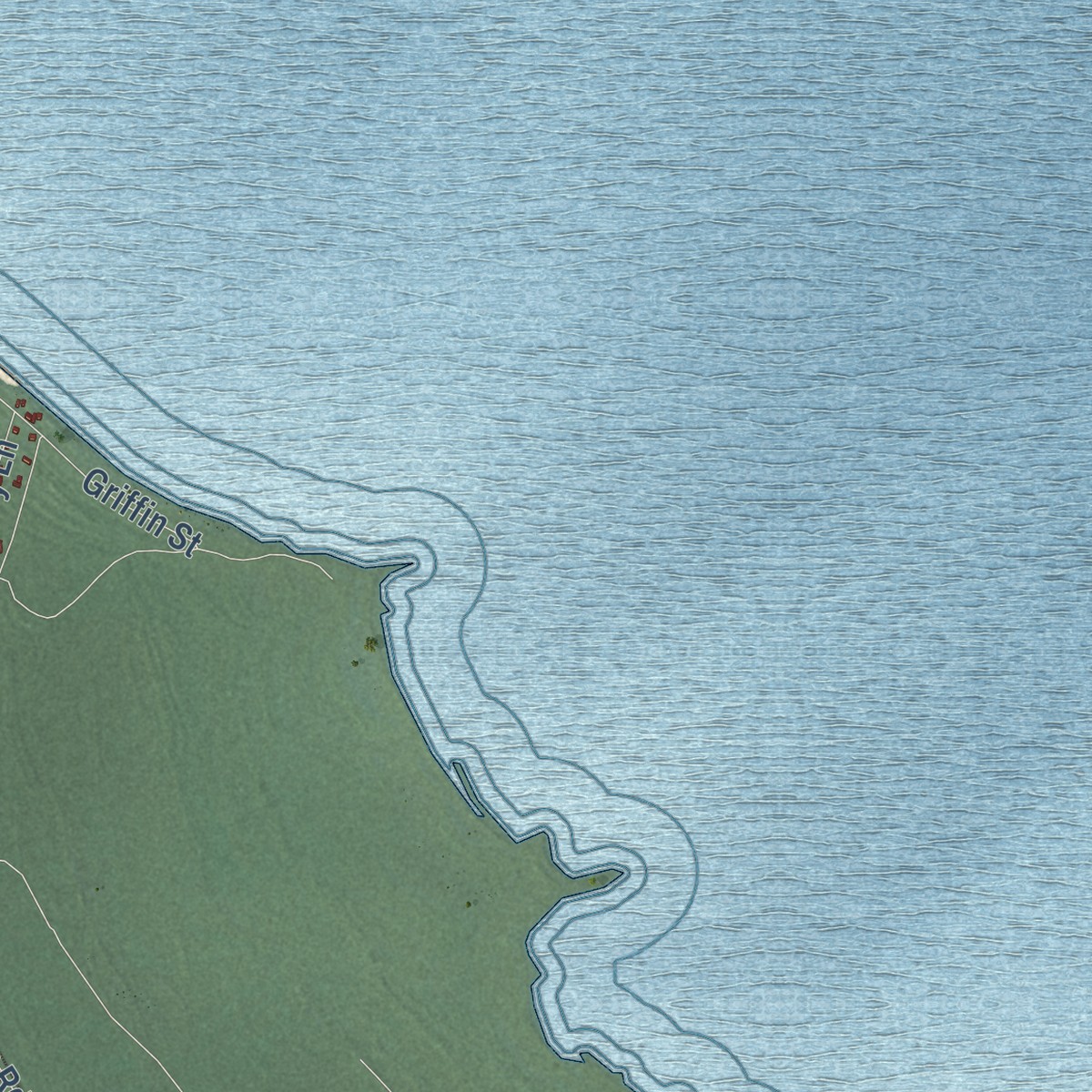 Second close-up of the map of Sanborn, Michigan print showing more streets and buildings