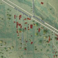 Second close-up of the map of Sanctuary, Texas print showing more streets and buildings