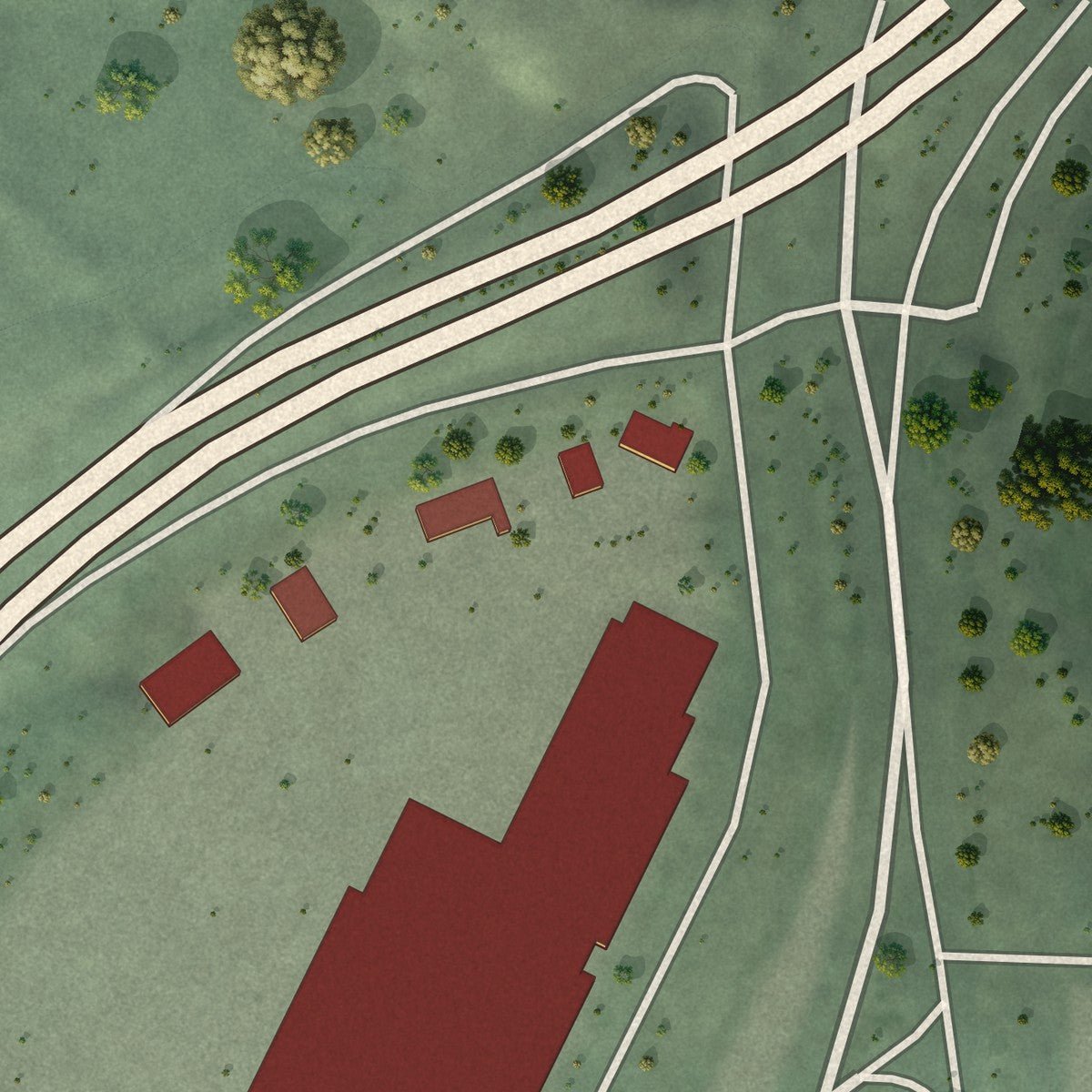 Second close-up of the map of Sand City, California print showing more streets and buildings