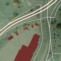 Second close-up of the map of Sand City, California print showing more streets and buildings