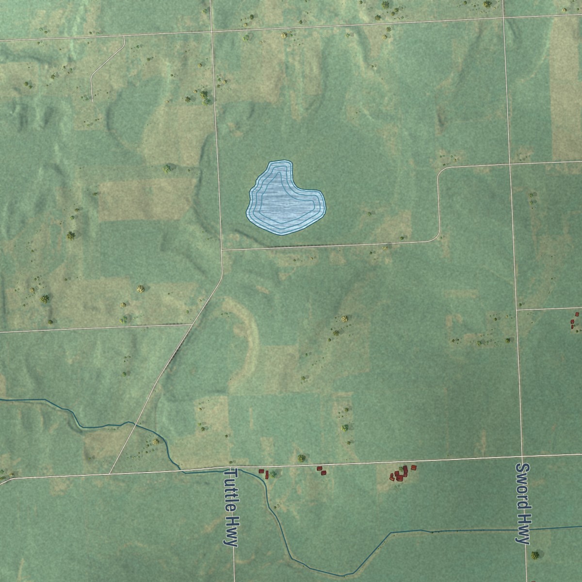 Second close-up of the map of Sand Creek, Michigan print showing more streets and buildings