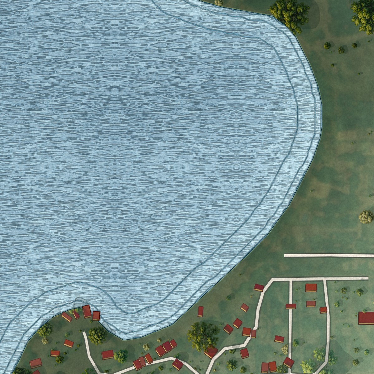 Second close-up of the map of Sand Lake, Michigan print showing more streets and buildings