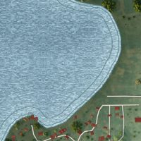 Second close-up of the map of Sand Lake, Michigan print showing more streets and buildings