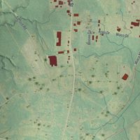 Second close-up of the map of Sandersville, Georgia print showing more streets and buildings