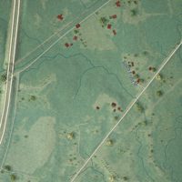 Second close-up of the map of Sandersville, Mississippi print showing more streets and buildings