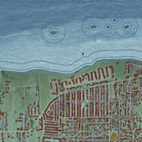 Second close-up of the map of Sandin, Puerto Rico print showing more streets and buildings