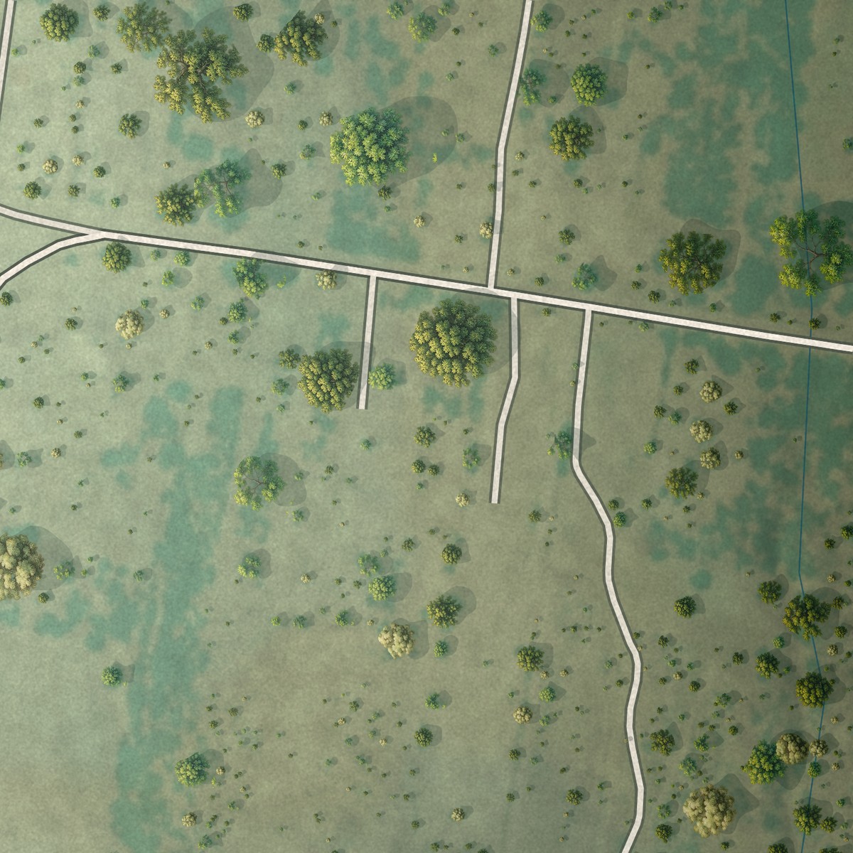 Second close-up of the map of Sandoval, Texas print showing more streets and buildings