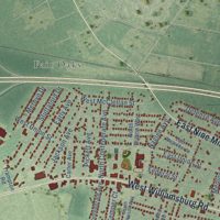 Second close-up of the map of Sandston, Virginia print showing more streets and buildings